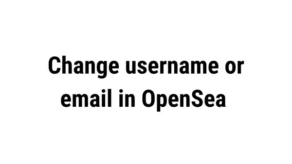 How to change username and email in Opensea   NFT marketplace?