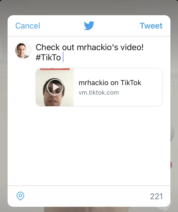 How to tweet TikTok video