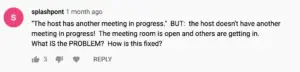 The host has another meeting in progress ZOOM