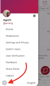 parler switch to dark mode